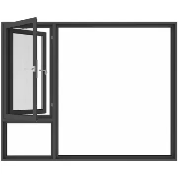 Middle East series doors and windows outward opening balcony sound insulation broken aluminum floor windows aluminum alloy glass
