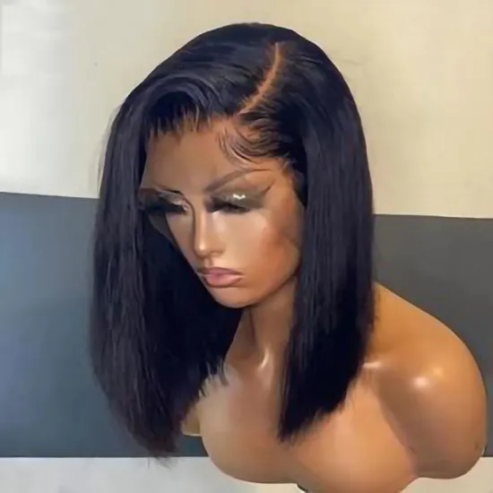 Factory Direct Sale Black Human Hair Short Bob Wig Cheap 4*4 13*4 Short Lace Front Bob Wigs