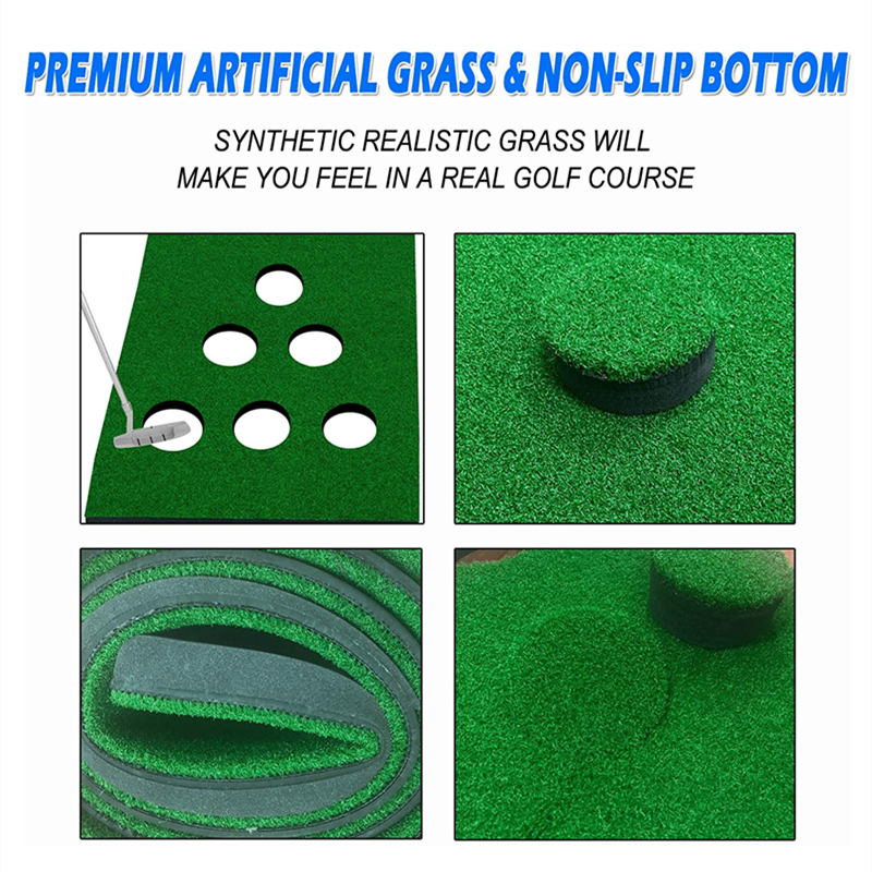 golf putting mat with putter 2