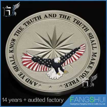 Eagle stamping brass coin