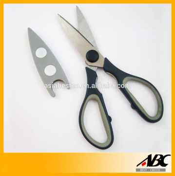 Newest tpr handle kitchen scissor with magnet cover