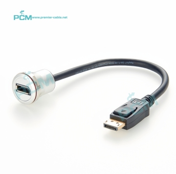 Alluminio DP DisplayPort Feedthrough Video Feedthrough XLR VIETTURA PANNELLO ROUND PER IL CAMBINO DELLA CAMBINO - 22 mm