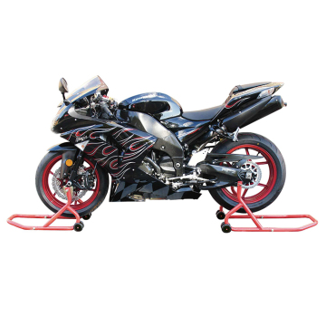 Adjustable Motorcycle Paddock Stand with Front Fork & Rear Paddle Combo Wheel Lift