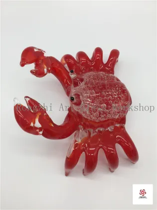 Red Crab Glass Sculpture