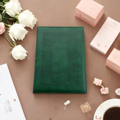 Custom Embossed A4 Leather Contract Presentation Folder