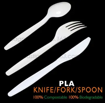 biodegradable and compostable PLA cutlery set, food cutlery set, biodegradable cutlery knife fork spoon