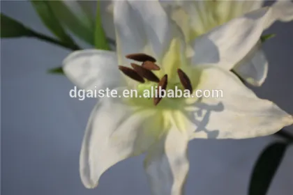 hot sale brand name decorative artificial two flowers two buds lily