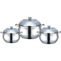 stainless steel casserole with dome lid apple shape