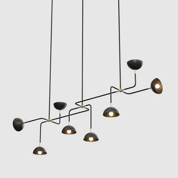 Nordic Multi-Head Iron Linear Pendant Ceiling Light