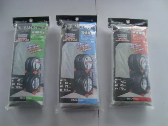 tire rack cover for 4 tire storage in 200D silver coating polyester