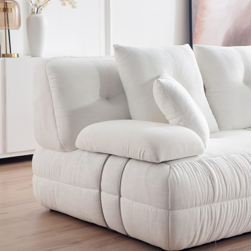 Sofa Fabrik Gaya Krim Perancis Baharu