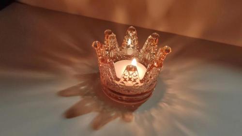 Exquisite glass crown candle holder & festival celebration