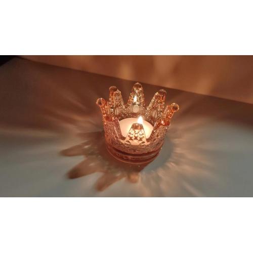 Exquisite glass crown candle holder & festival celebration