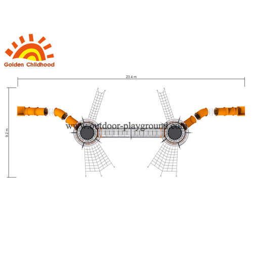 Structure extérieure de terrain de jeu de parc avec la glissière pour des enfants