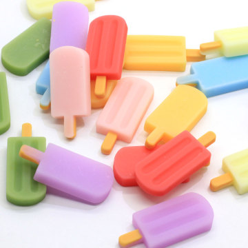 Popular Resin Popsicle Shape Cabochon Beads for Necklace Pendants Jewelry Making Dollhouse Toys Gifts