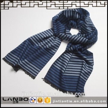 Hot selling silk scarf ,hand painted silk scarf blue stripe