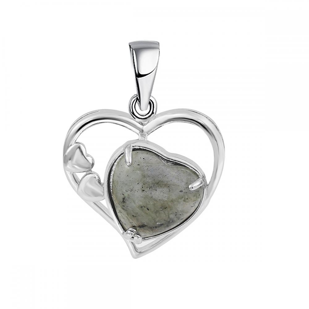 Labradorita amor Heart Birthstone colgantes de piedras preciosas para mujeres