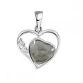 Labradorite Love Heart Birthstone Pendant Gemstone Necklaces for Women