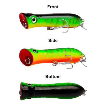 8cm 12g 3D Eye Plastic Hard Baits - Saltwater Top Water Lure for GT and Whopper Popper