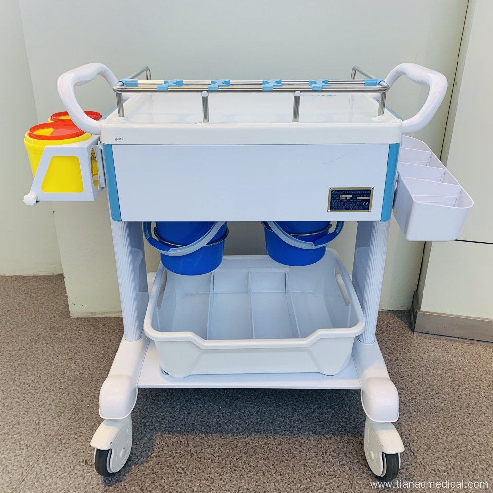 Hospital Steel ABS Detachable Guardrail Treatment Trolley