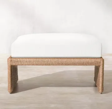 Modern Outdoor Garden Rattan Sofa Set with Ottoman