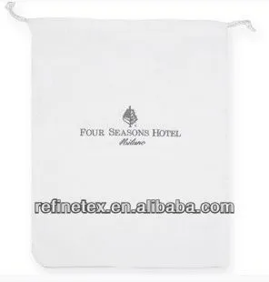 Greige fabric laundry bag for hotels and resorts