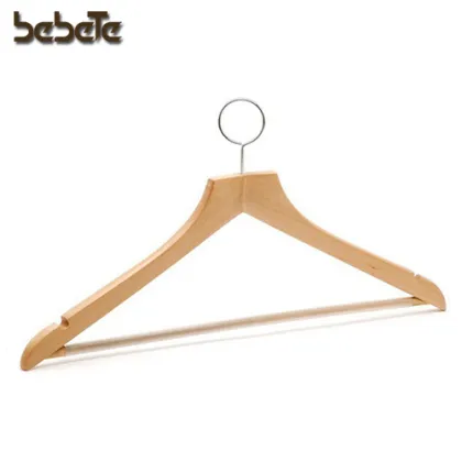 Anti-Theft Wooden Hangers with Metal Circle