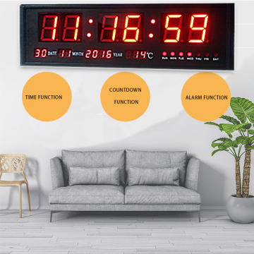 Honghao Multi-Function LED Wall Clock for Bookcase/Living Room