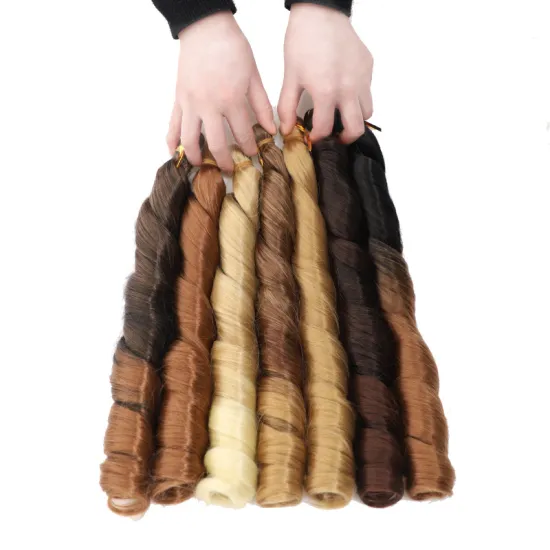 22 Inch 150g Loose Wave Synthetic Hair Extensions: Ombre Soft Pony Style French Curls