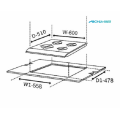 Glen Auto Ignition Glass Hob 4 Quemadores