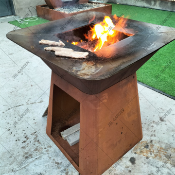 Juego de parrillas de barbacoa al aire libre con parrilla plana