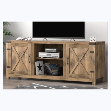 Retro houten tv -standaard massieve houten tv -tafel