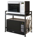 Dapur yang dapat disesuaikan logam yang dapat diperluas dari pemegang penyimpanan rak microwave