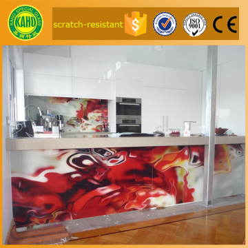 2016 hot-sale modern style toughened printed glass splashbacks for kitchen with thickness 4-12mm