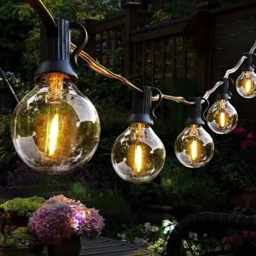 25FT Solar String Lights G40 Edison Bulbs for Outdoor Wedding and Patio