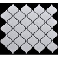 Lanterne blanche forme mosaïque de porcelaine