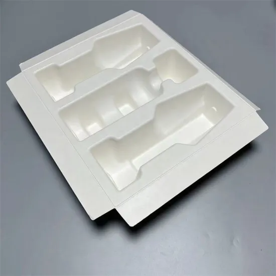Eco-friendly bagasse fiber molded wine bottle packaging tray