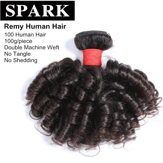 100g/bundle Brazilian Weave Remy Human Hair Bundle for Women Weft Hair Extension Natural Black Bouncy Curly Curl FUMI