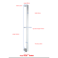 Flache quadratische Duschstange mit Wasserauslass