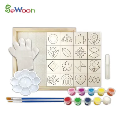 Wooden Coloring Puzzles - DIY Craft Puzzle Toys for Kids