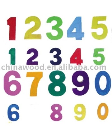 Colored Wooden numbers and Craft Numbers