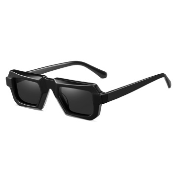 Double Layer Step-Cut Solid Acetate TAC Polarized Sunglasses