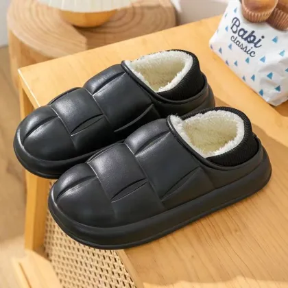 2023 New Arrival Men's Fleece-Lined Heattech Cotton Shoes EVA Waterproof Slippers