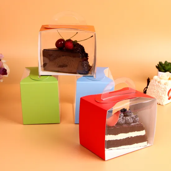 Mini plastic cake slice box