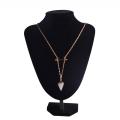 Quartz Geometric Necklace Triangle Pendant Gold Plating