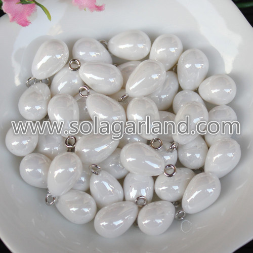 10 * 14 MM Faux Pearl White Teardrop Charms Hangers Drops