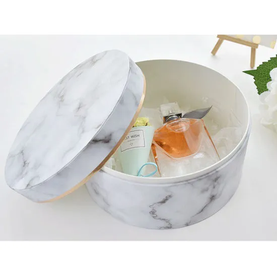 Wholesale Custom Marble Printing Round Gift Paper Box