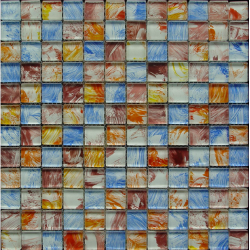 Varios colores mano pintura mosaico de vidrio