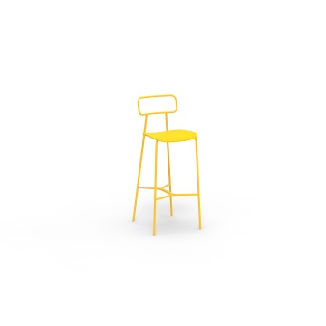 Simple Eco-Friendly Iron Bar Stool High Chair Backrest Metal Frame