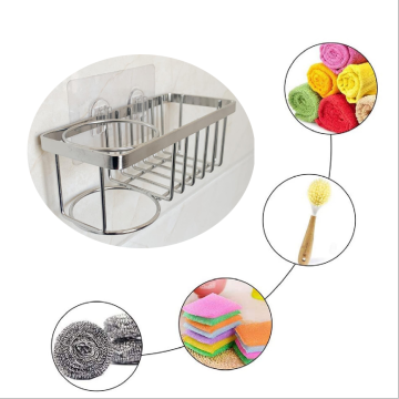 Porta di spugna per la lavandino da 2 in 1 in acciaio inossidabile per l'organizzatore della cucina-Nessun adesivo in traccia
